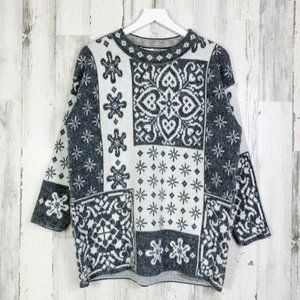 Vintage 80s Ornate Snowflake Oversized Sweater